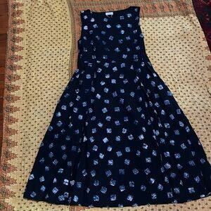 Toast Batik Print Squares Cotton Sleeveless Dress
